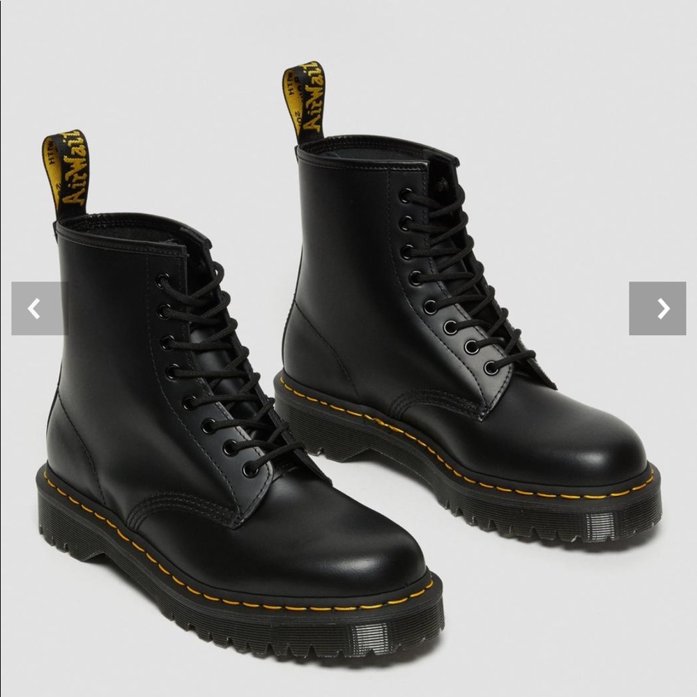 Dr Marten Platform Lace Up Combat Boots Smooth Leather